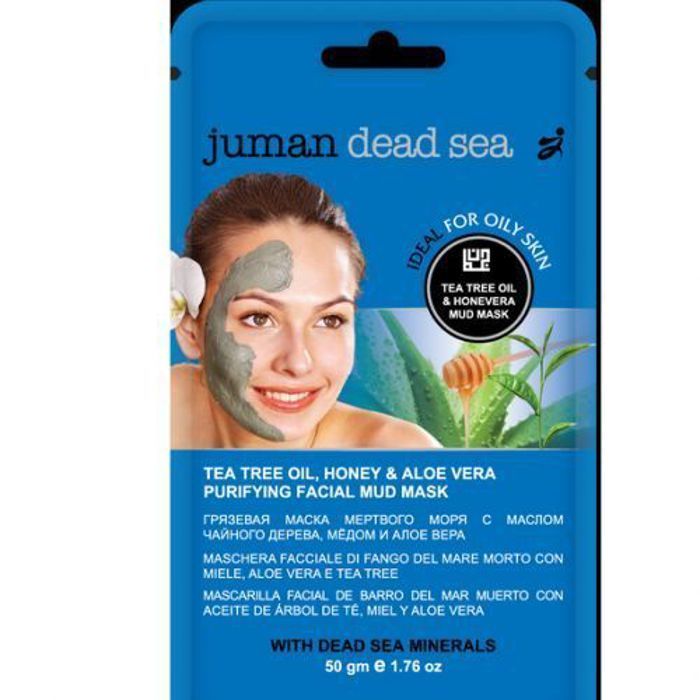 Juman Masque Purifiant à la Boue de la Mer Morte avec Gel d'Aloe Vera, Miel et Huile d'Arbre à Thé
