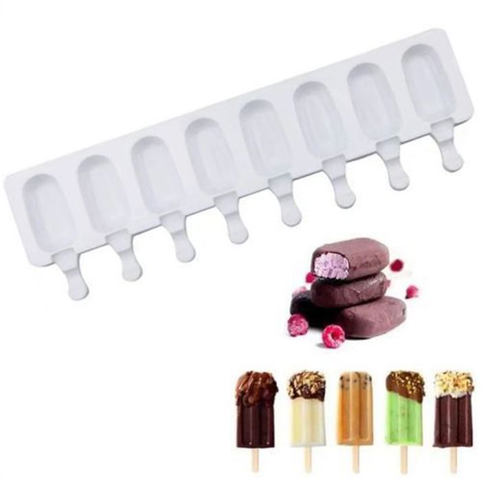 Moule à glace en Silicone 8 cavités, Moule Idéal pour Ice crème à bonbon