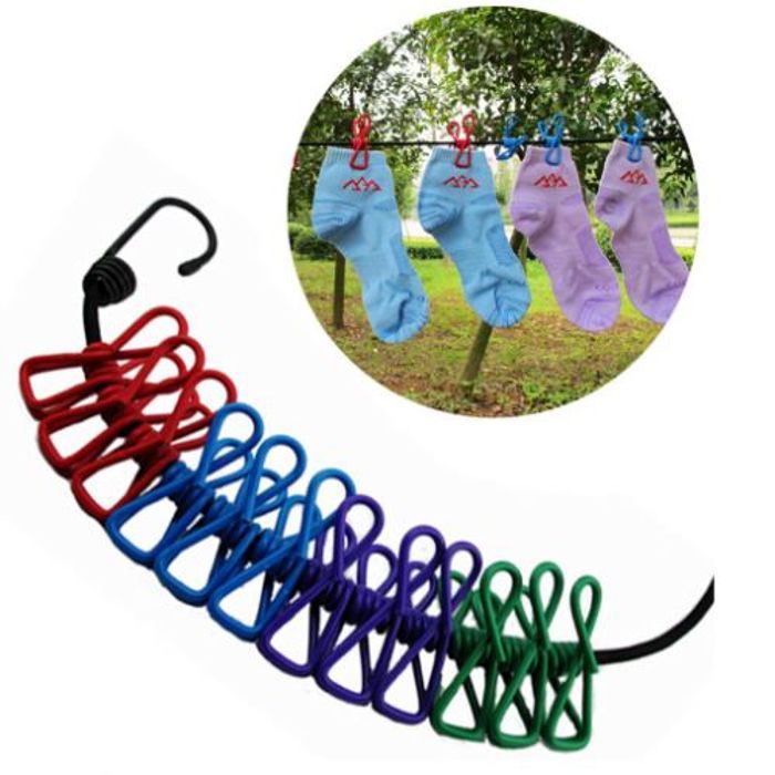 Corde à linge de Camping en plein air multi-couleurs,  corde à linge élastique