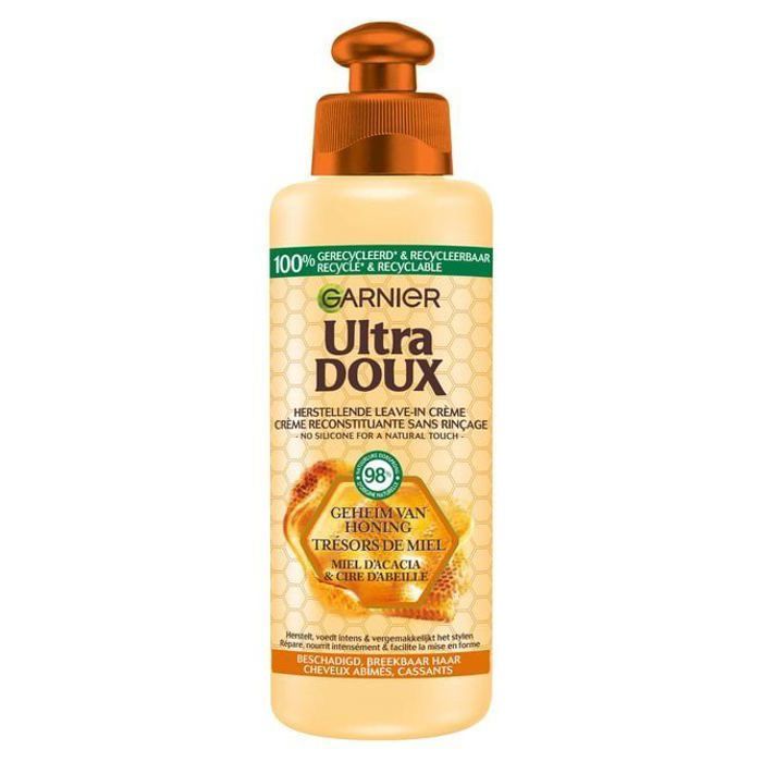 Crème Reconstituante - GARNIER - Trésors de Miel - 200ml - Sans Rinçage - 98% Ingrédients Naturels