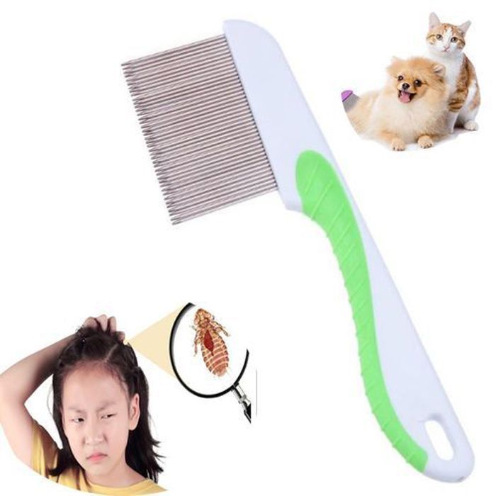 Peigne anti-poux Peigne métallique à dents fines Brosse à cheveux couleur aleatoir