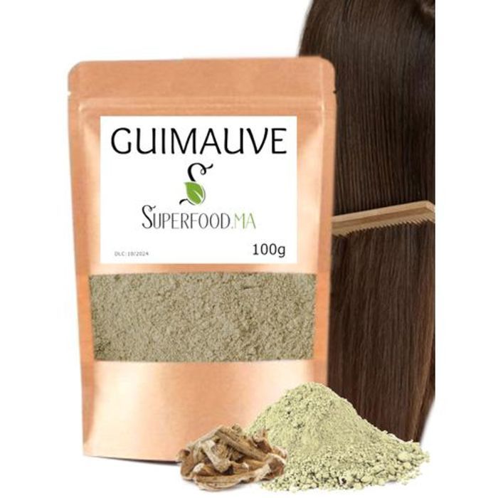 Poudre ayurvédique - Guimauve - 100g - Soins capillaires - Hydratation - Peaux sèches