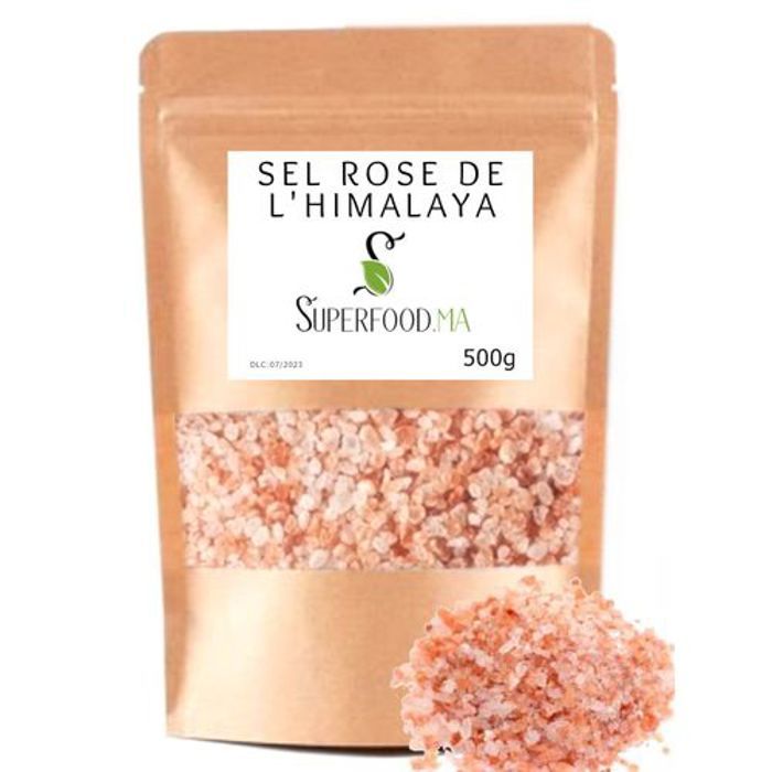 Sel Rose Himalaya Gros 100% Naturel Non Raffine Riche En Mineraux 500g