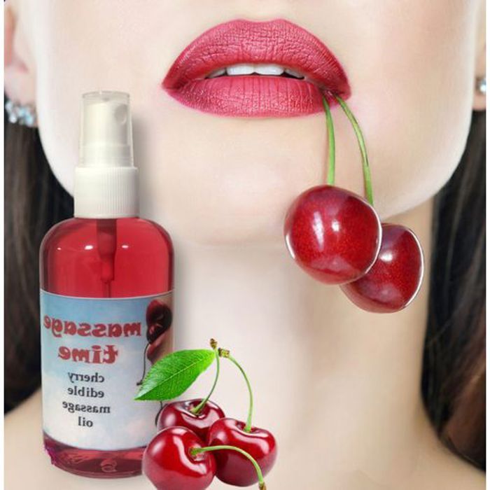 SOLTANIA Huile de massage aromatisée à la cerise  Naturel et sans conservateurs 60ml