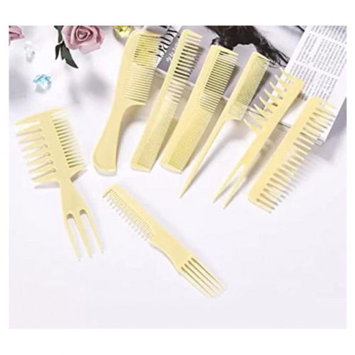 Ensemble de peignes multi-tailles, 8 pièces, couleur beige