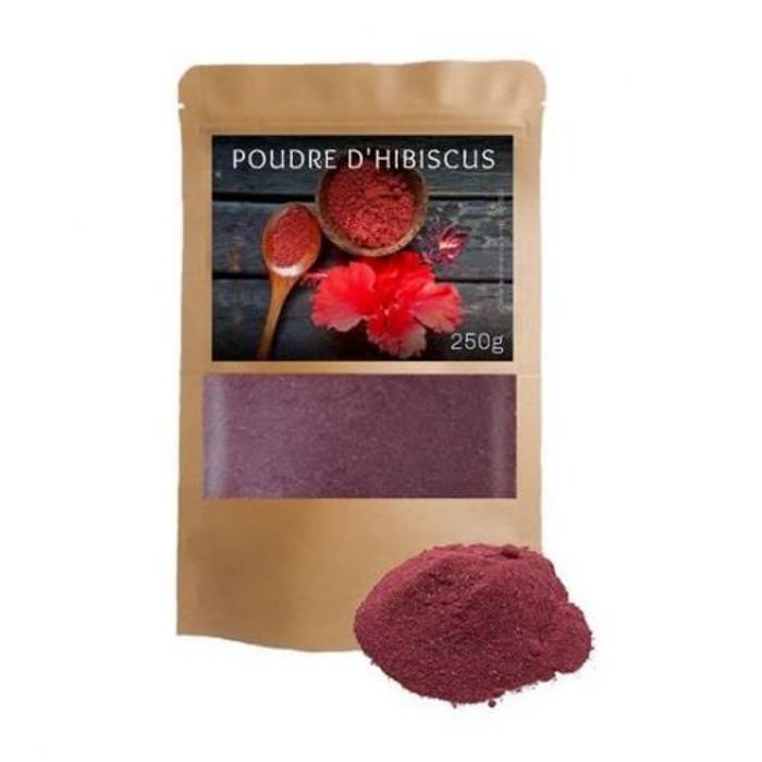 HIBISCUS EN POUDRE Henné coloration capillaire végétale naturelle Acajou - 200g