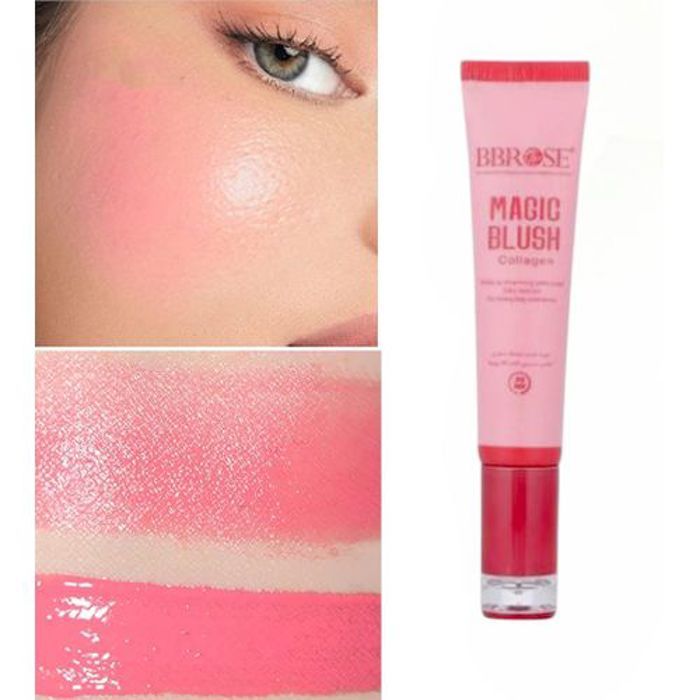 Bbrose 36 h couleur magique longue tenue joues et lèvres. Magic Blush au Collagène, Éclat et Couleur Durable