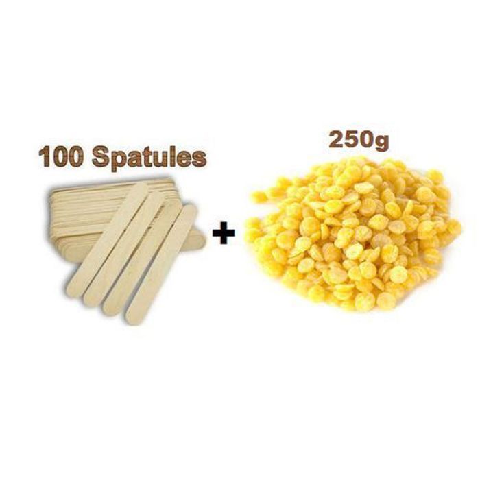 Cire de film chaud en granules pour l'épilation 250g +100 spatules