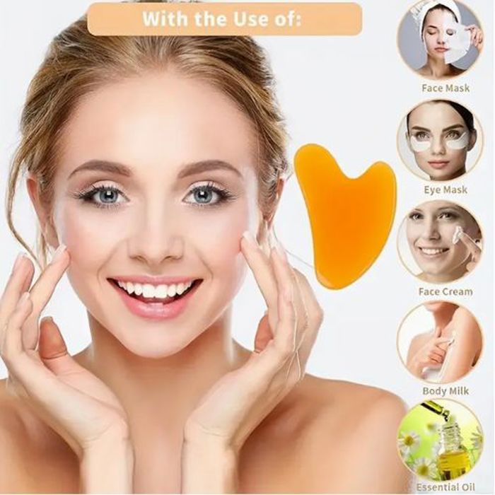 Un outil de massage Guasha, pour le visage et le corps, pour détendre les muscles (en forme de cœur)
