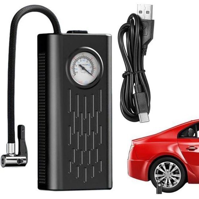 Compresseur d'air Portable rechargeable pour pneus de voiture .gonfleur de pneu électrique sans fil avec manomètre à pointeur