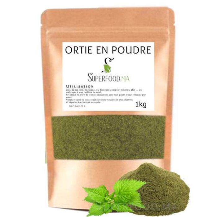 ORTIE EN POUDRE  - 1kg - ENERGIE, DETOX, SOINS CAPILLAIRES, ANTIOXYDANTS