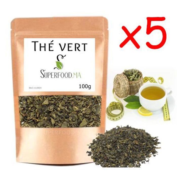 Thé vert minceur - Brûle graisse naturel - Régime perte de poids 5x100g