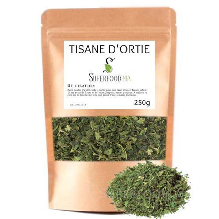 TISANE DE FEUILLES D'ORTIE - ENERGIE, DETOX, ANTIOXYDANTS - 250g
