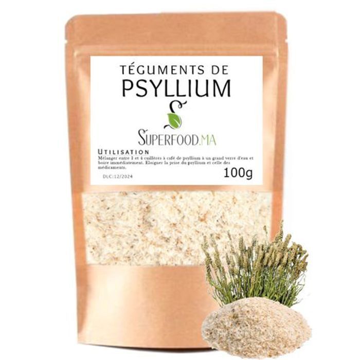 Téguments Psyllium Blond Probiotic Ispaghul, Probiotique Intestins colon - 100g