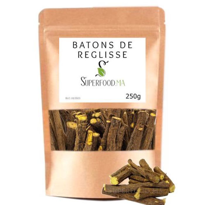 RACINE DE REGLISSE RICHE EN VITAMINES ET MINERAUX 100 % NATUREL 250g