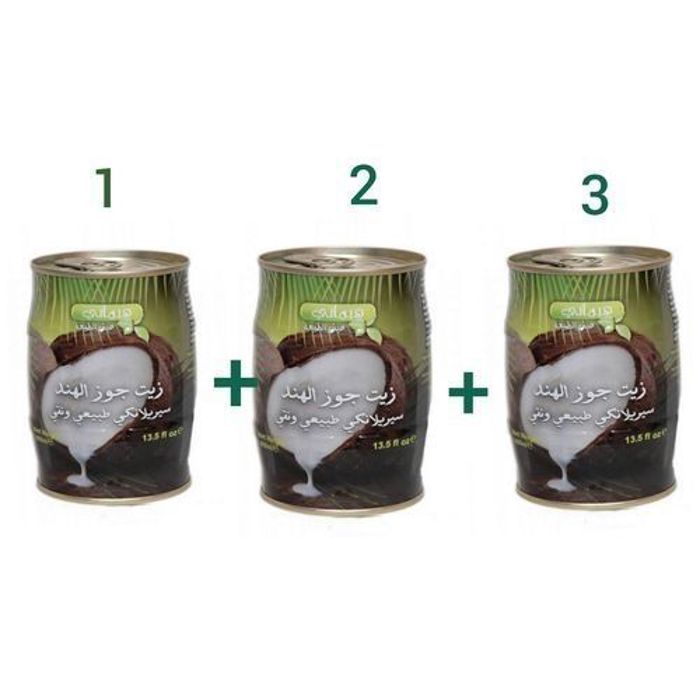 Hemani Huile coco 100% bio et naturel , cosmétique et alimentaire / 400 ml x 3