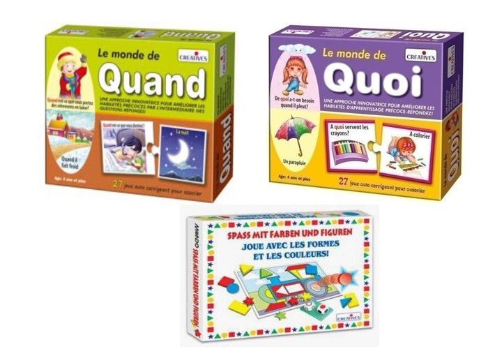 Jeux éducatifs - Pack 3 Jeux Éducatifs - Développement cognitif - Pour enfants dès 3 ans - Intérieur