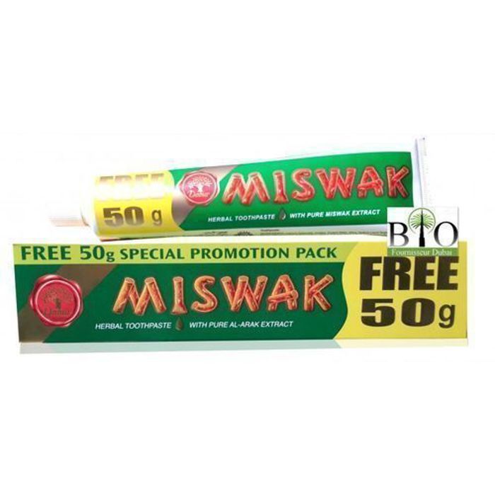 Dentifrice - Dabur - MISWAK ORIGINAL - Sans Fluor - 120G + 50G - Herbes naturelles
