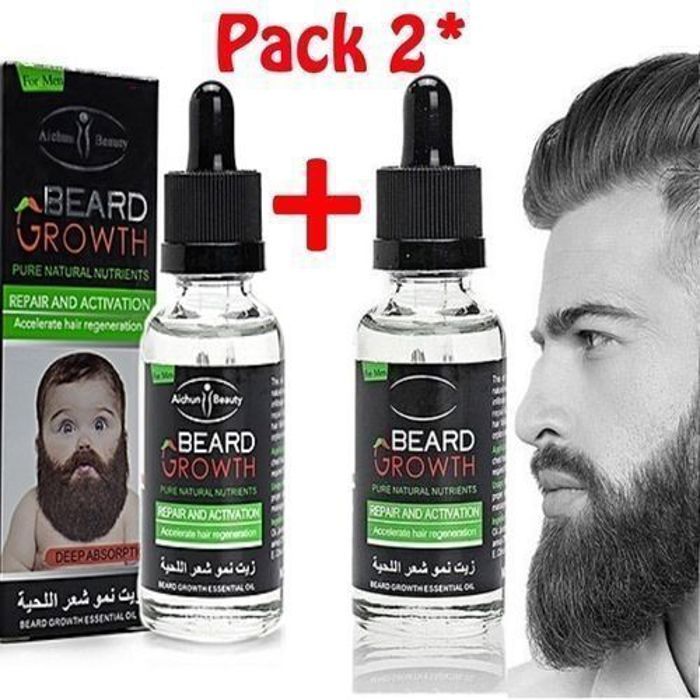 Huile pour la barbe - Beardcar - Pack de croissance - 30 ML - Extrait d'Angelica - Cadeau idéal