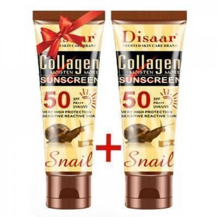Disaar ( Pack 2 Pcs ) Crèmes solaires Collagène et bave d'escargot
