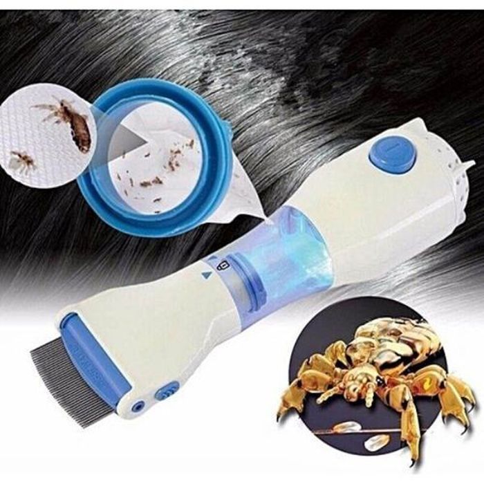 Peigne à Poux Electrique - V-Comb - Hypoallergénique - Élimination Efficace - Sans Produits Chimiques
