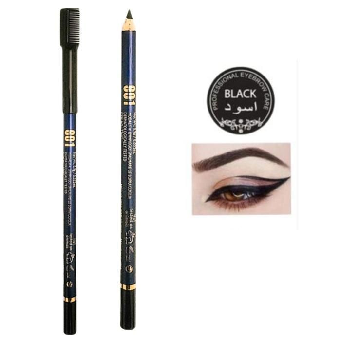 Crayon à sourcils - MISS DEMI - Noir XXL - Waterproof - Longue tenue - Peigne de précision