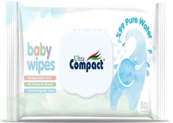 Lingettes - ULTRA COMPACT - 50PCS - 99% Eau - Hypoallergénique - Douces pour peau sensible