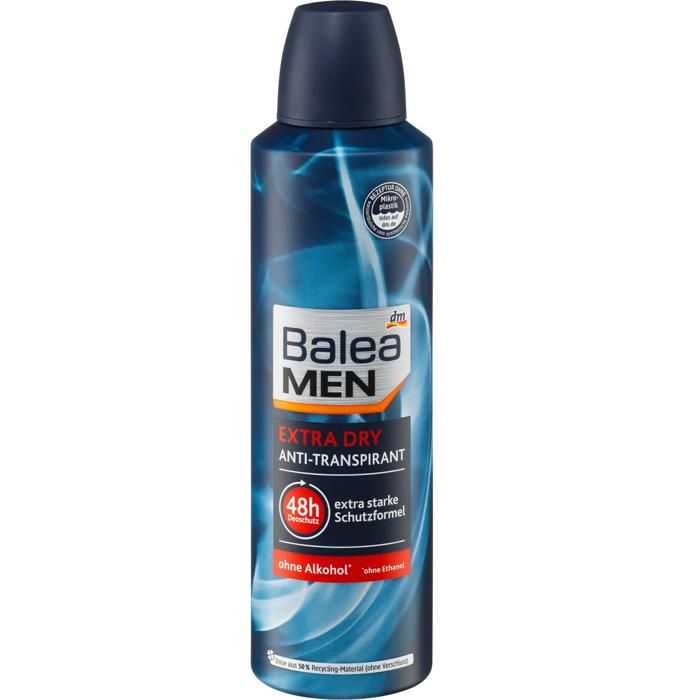 Déodorant spray anti-transpirant - BALEA - Extra Dry - 48h - Sans alcool - 200 ml