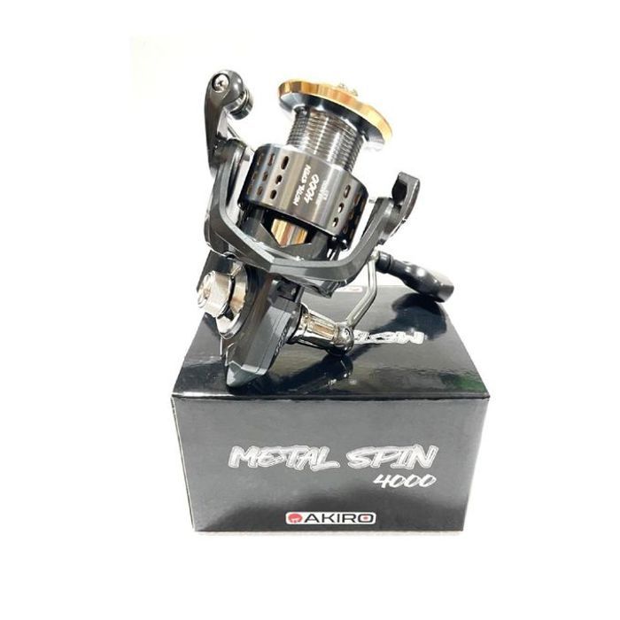 Moulinet de Spinning - AKIRO - Metal Spin 4000 - Résistant - Fiable - 5+1 Roulements