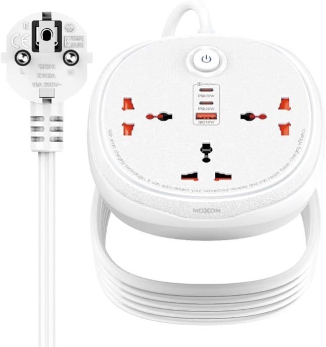 Rallonge électrique - MOXOM - MX-ST28 - 3 prises - 3m - USB-QC3.0 et Type-C 20W