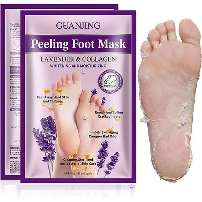 Masque pour pieds - GUANJING - Lavande et collagène - Anti-callosités - Hydratant - 100 ml
