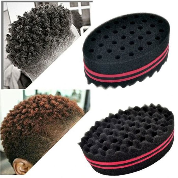 Éponge à cheveux magique double face Afro Twist Curl Brosse