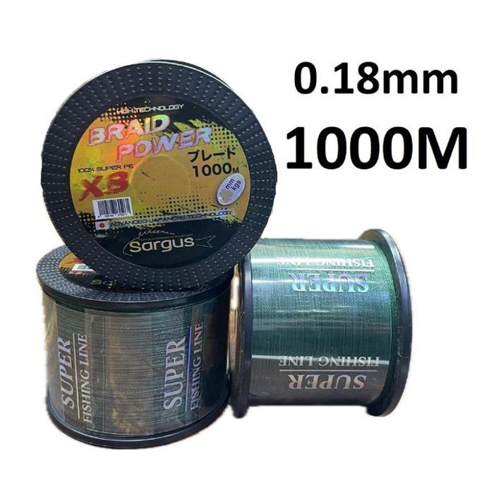 tresse SARGUS BRAID POWER 8X 0.18mm 19.2kgs 1000M vert