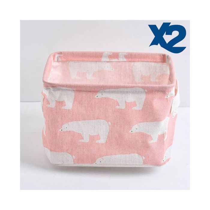 Boîte de rangement - Non spécifié - Pliable - Coton et lin - Beige - Pour enfants et adultes