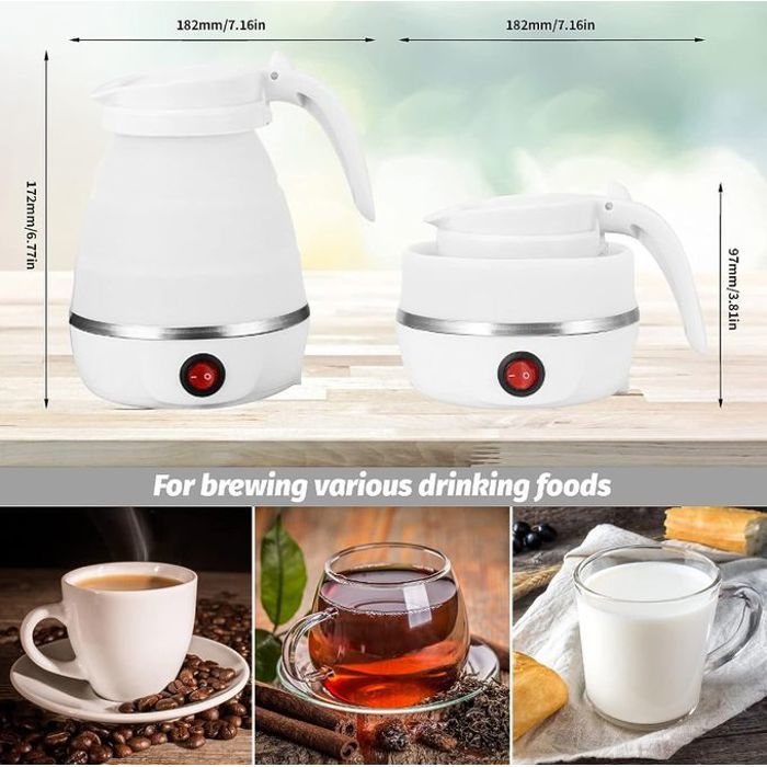 Bouilloire électrique - Non spécifié - Pliable - 0.6L - Silicone - Chauffage rapide 600W