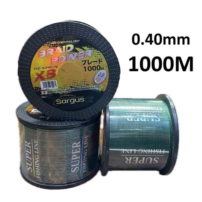 Tresse - SARGUS - BRAID POWER 8X - 0.40mm - 56.0kgs - 1000M vert