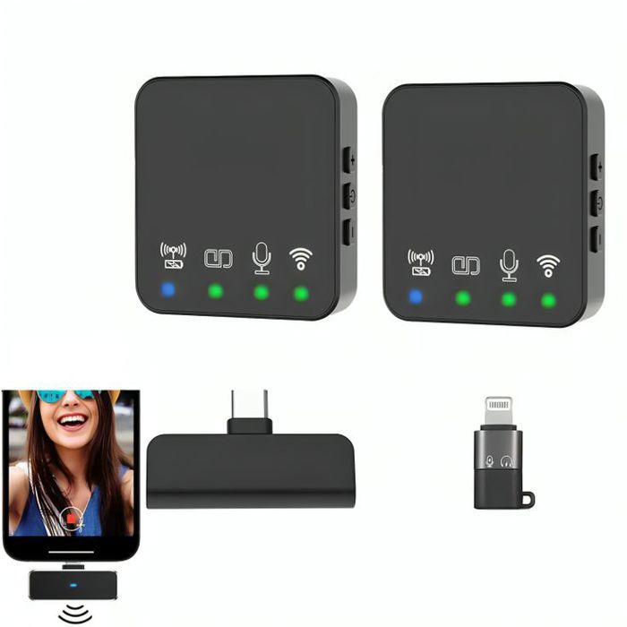 Microphone sans fil - R10 - Double connectivité - Réduction de bruit - Capture audio 360° - Léger