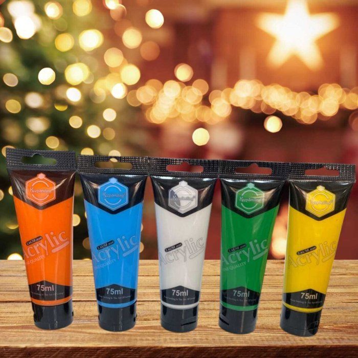 Peinture acrylique - Multicolore - 75 ml - Brillant - Séchage rapide - Professionnel