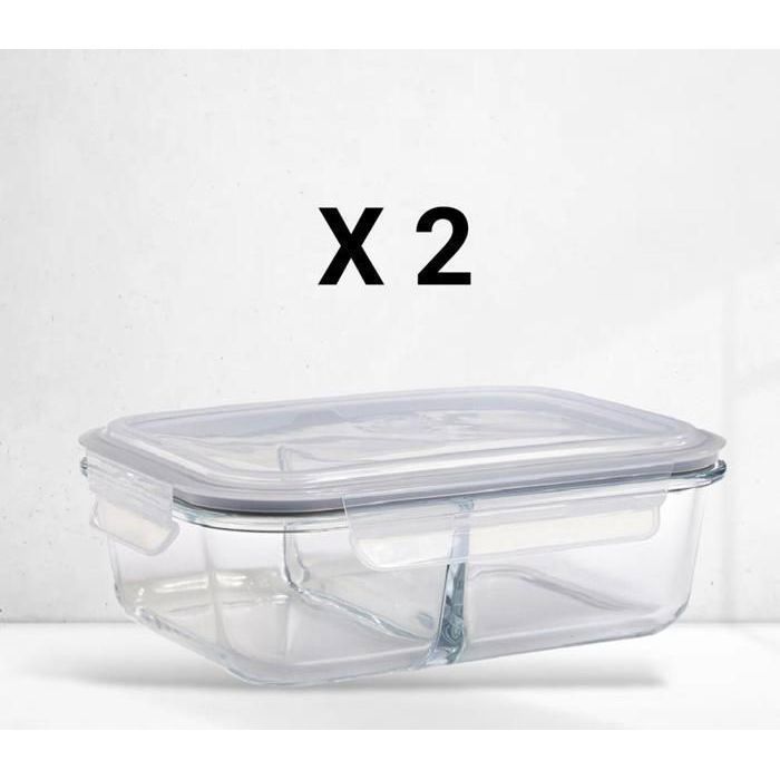 Ensemble de boîtes en verre - AYA HOME - PM 17CM/12CM/6H - Très haute qualité - Couleur blanche