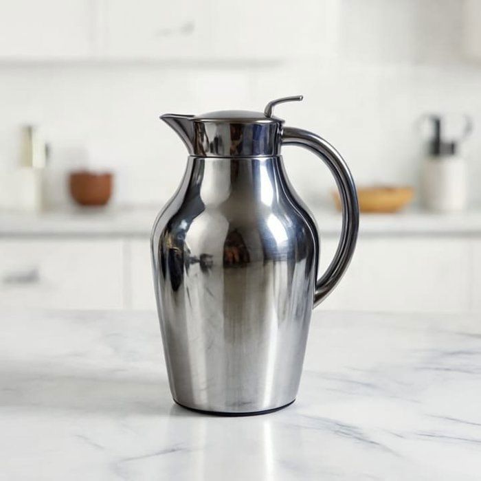 THERMOS INOX STANLESS INTÉRIEUR VERRE ROSE HAUTE QUALITE 1 L