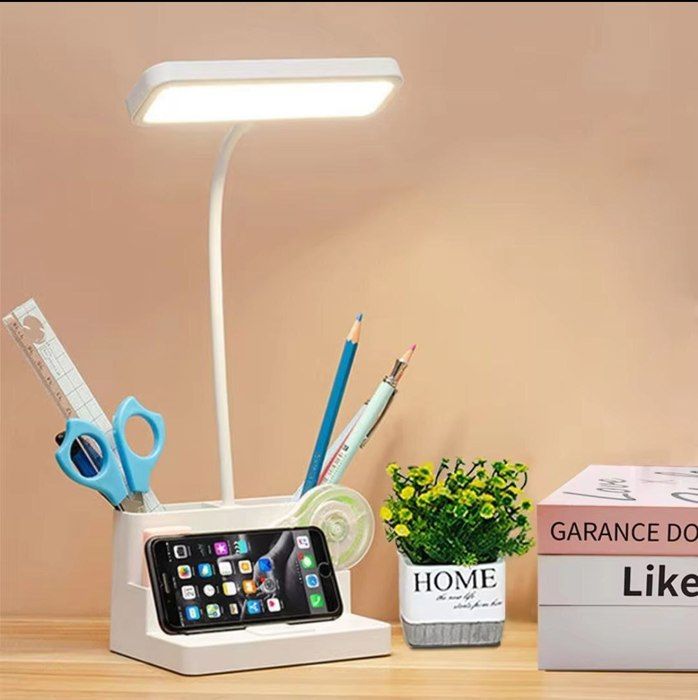 Lampe de bureau pliante à LED avec clip de chargement, 3 Modes Gradation Protection des yeux Lampe