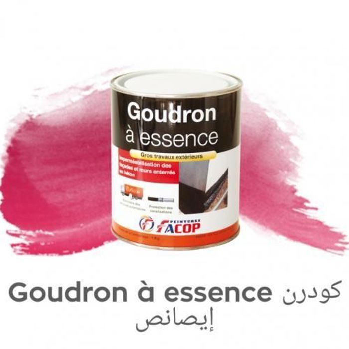 Goudron à Essence - FACOP - 1kg - Imperméabilisation - Antihumidité - Protection des surfaces