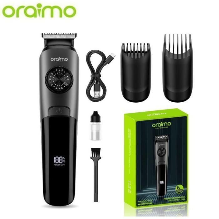 Tondeuse Oraimo à barbe pour hommes, utilisation avec fil et sans fil, étanche IPX7