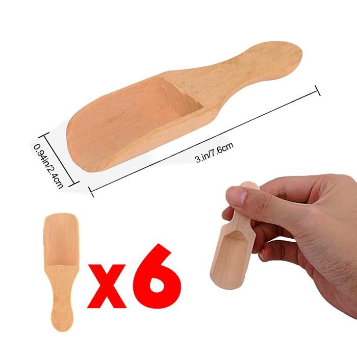 Ustensiles de cuisine - Lot de 6 cuillères en bois - Écologiques - Multifonctionnelles - Élégantes