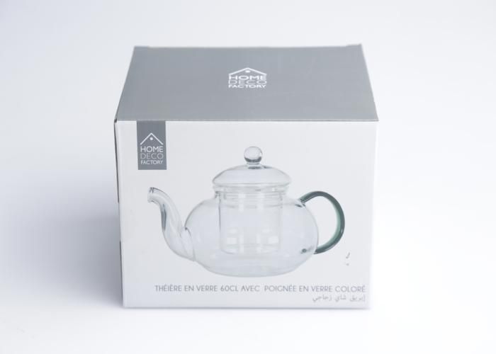 Théière en verre - HOME DECO FACTORY - 60 cl - avec infuseur - poignée élégante - design chic