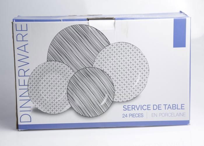 Ensemble dîner rond - DS - 24 pièces - Porcelaine - Élégance - Durable - Design épuré