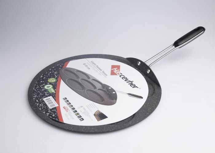 Multi-Crêpière - Hascevher - 35 cm - Granite gris - Anti-adhésif - Tous feux