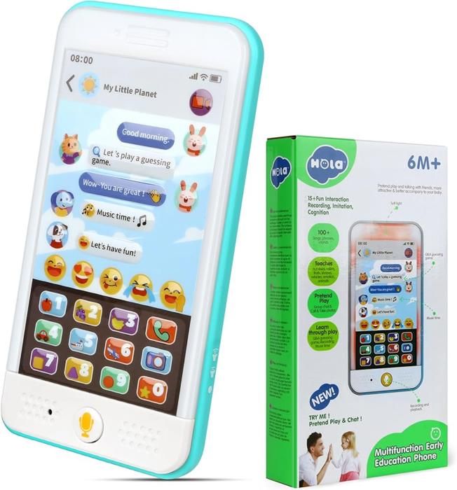Jouet éducatif - PORTABLE - Téléphone mobile - 15+ jeux - Matériaux sûrs - Amusant pour enfants