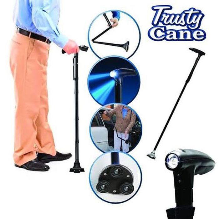 Trusty Cane Canne Bâton de marche pliable,éclairé et médicale,Autoportante utile/pratique