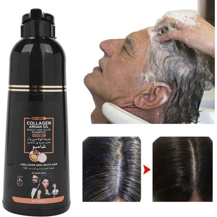 Shampoing - DISAAR - Teinture capillaire - Couverture cheveux blancs - 400 ml - Huile d'argan